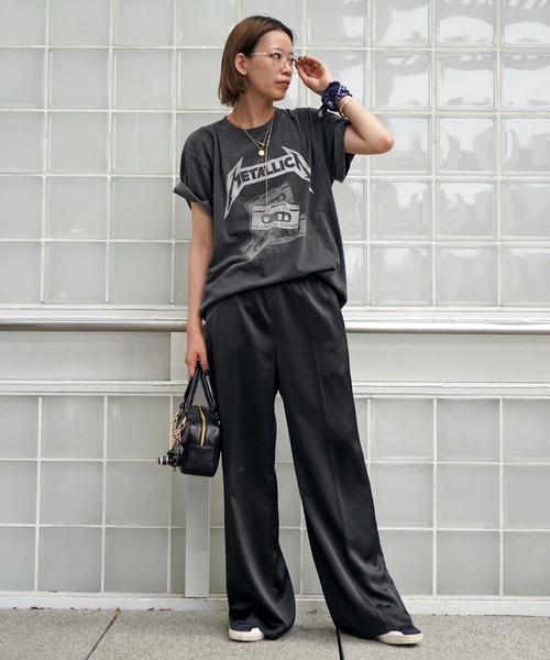 AP STUDIO（エーピーストゥディオ）の「サテンプルオンパンツ（スラックス・レディース・チョコ/ブラック・40/38/36）」の7枚目の写真