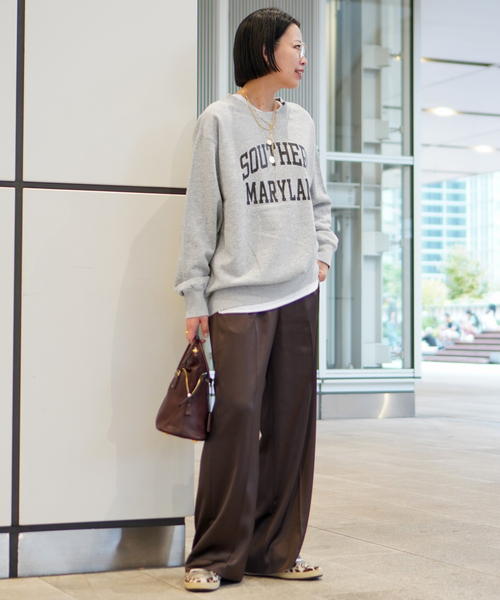 AP STUDIO（エーピーストゥディオ）の「サテンプルオンパンツ（スラックス・レディース・チョコ/ブラック・40/38/36）」の13枚目の写真