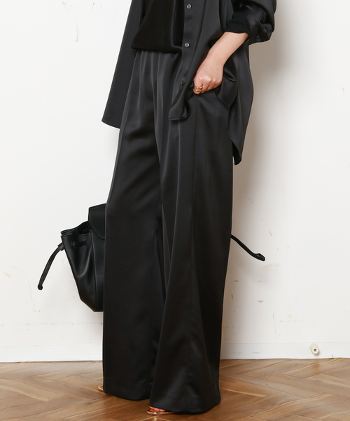 セール】サテンプルオンパンツ（スラックス）｜AP STUDIO（エーピー