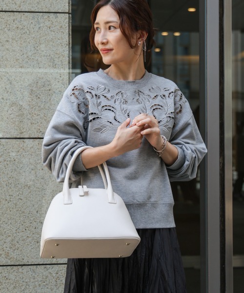 Bou Jeloud（ブージュルード）の「【はあちゅう*Bou Jeloud】保温保冷付きバッグ（ハンドバッグ・レディース・アイボリー/ブラック/グレイッシュベージュ・ONESIZE）」の4枚目の写真