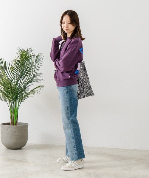 CONVERSE(コンバース)の「【CONVERSE/コンバース】バックプリント ブランドロゴ スウェットトレーナー(スウェット・レディース・パープル/オフホワイト・MEDIUM)」の15枚目の写真