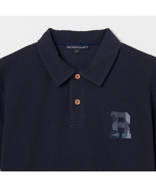 ROSASEN(ロサーセン)の「【Rosasen/GOLF】鹿の子ダンボール ワッペン半袖ポロ(ポロシャツ・メンズ・ネイビー/グレー/ブルー・52/48/50)」の10枚目の写真