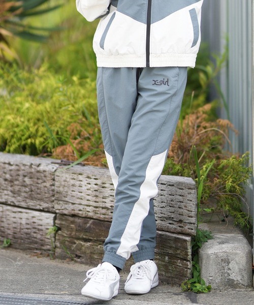 X-girl SPORTS/エックスガールスポーツ ナイロンパンツ トラックパンツ セットアップ対応 155253031001