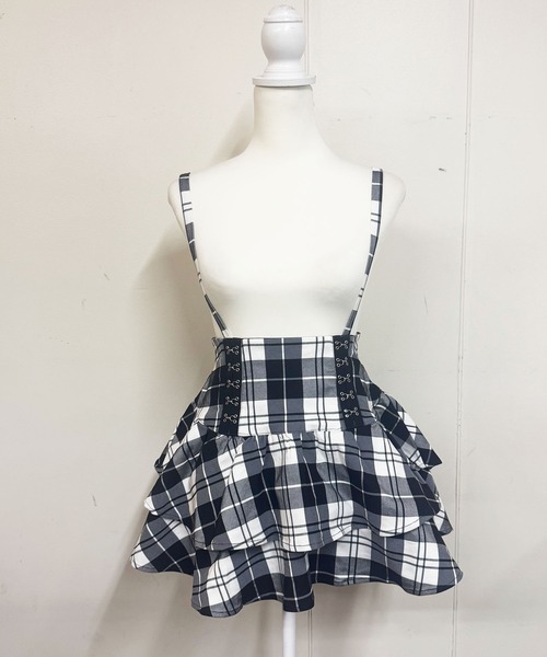 MA*RS(アメーバーマーズ)の「ホックコルセット風二段フリルスカパン(スカート・レディース・ブラック×ホワイト/ブラック/レッド・FREE)」の15枚目の写真