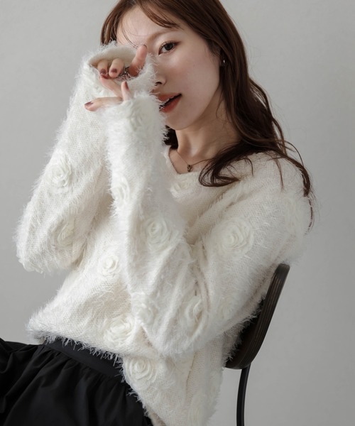 vaquera 23ss ニット セーター セール】 裾カーブシャギーニット≪手洗い可能≫ （ニット・セーター