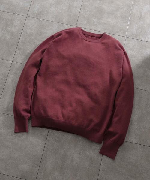 ITEMS URBANRESEARCH(アイテムズ アーバンリサーチ)の「カシミヤ×コットンクルーネックセーター(ニット/セーター・メンズ・ブラック/グレー/モカ/ボルドー・MEDIUM/LARGE)」の4枚目の写真