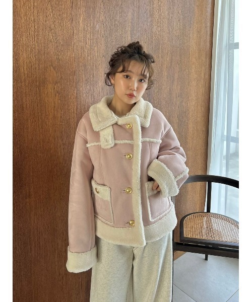 WEB限定/ボアコレクション】金ボタンバリエジャケット（ブルゾン