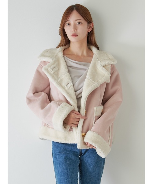 WEB限定/ボアコレクション】金ボタンバリエジャケット（ブルゾン