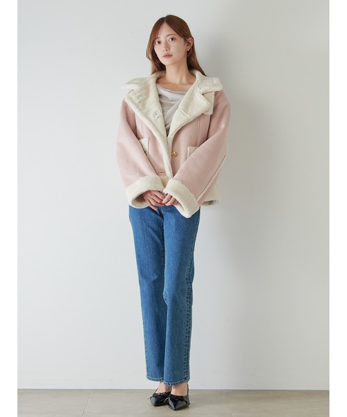 snidel 【WEB限定/ボアコレクション】金ボタンバリエジャケット セール】【WEB限定/ボアコレクション】金ボタンバリエジャケット