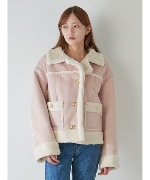 WEB限定/ボアコレクション】金ボタンバリエジャケット（ブルゾン