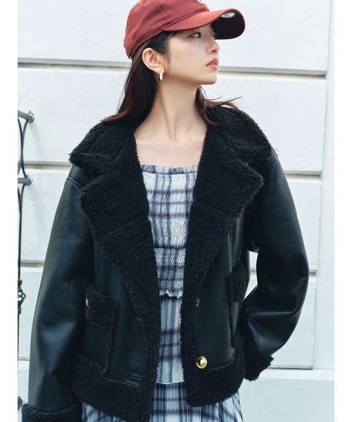 セール】【WEB限定/ボアコレクション】金ボタンバリエジャケット