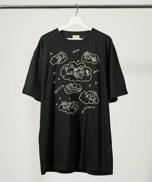 salle de bal(サルデバル)の「【 ノンタン 】 リラックスTシャツ WNI(Tシャツ/カットソー・レディース・ナチュラル/ブルー/ブラック・FREE)」の1枚目の写真