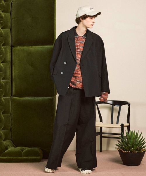 MAISON SPECIAL（メゾンスペシャル）の「《UNISEX》Wool Linen Prime-Over Set Up/ウールリネンプライムオーバーセットアップ【MAISON SPECIAL/メゾンスペシャル】（テーラードジャケット・メンズ・グレー/チャコールグレー/ブラック・2/1/0）」の2枚目の写真