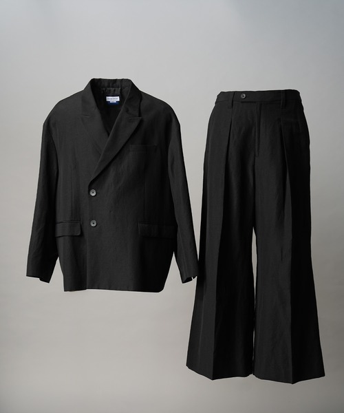 セール】《UNISEX》Wool Linen Prime-Over Set Up/ウールリネン