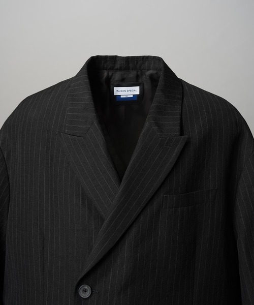 MAISON SPECIAL（メゾンスペシャル）の「《UNISEX》Wool Linen Prime-Over Set Up/ウールリネンプライムオーバーセットアップ【MAISON SPECIAL/メゾンスペシャル】（テーラードジャケット・メンズ・グレー/チャコールグレー/ブラック・2/1/0）」の21枚目の写真