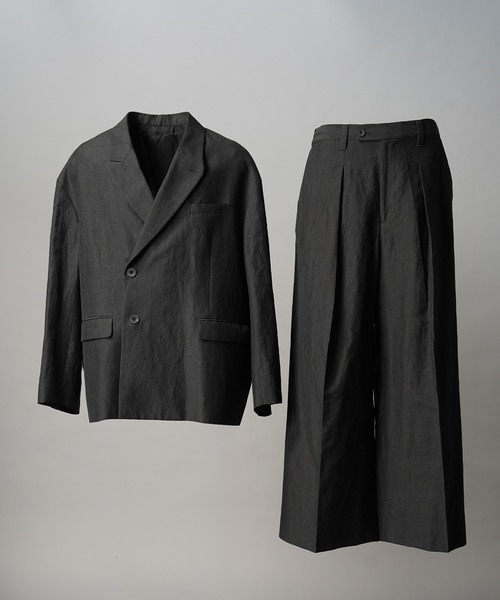 MAISON SPECIAL（メゾンスペシャル）の「《UNISEX》Wool Linen Prime-Over Set Up/ウールリネンプライムオーバーセットアップ【MAISON SPECIAL/メゾンスペシャル】（テーラードジャケット・メンズ・グレー/チャコールグレー/ブラック・2/1/0）」の17枚目の写真