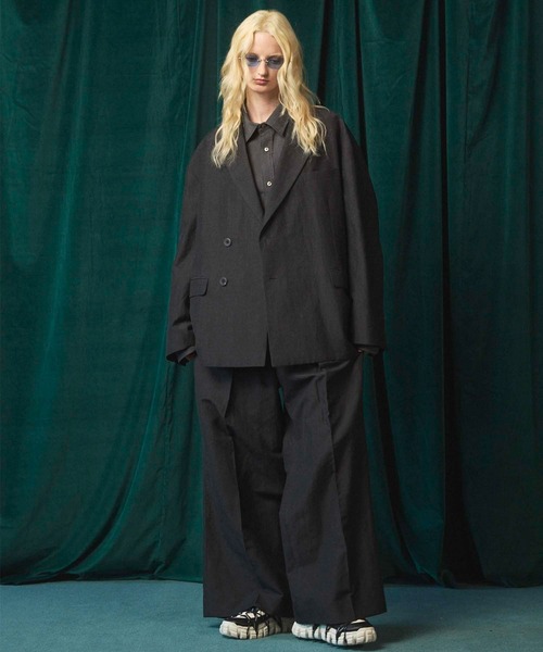 MAISON SPECIAL（メゾンスペシャル）の「《UNISEX》Wool Linen Prime-Over Set Up/ウールリネンプライムオーバーセットアップ【MAISON SPECIAL/メゾンスペシャル】（テーラードジャケット・メンズ・グレー/チャコールグレー/ブラック・2/1/0）」の14枚目の写真