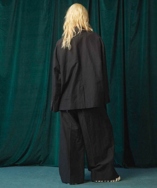 MAISON SPECIAL（メゾンスペシャル）の「《UNISEX》Wool Linen Prime-Over Set Up/ウールリネンプライムオーバーセットアップ【MAISON SPECIAL/メゾンスペシャル】（テーラードジャケット・メンズ・グレー/チャコールグレー/ブラック・2/1/0）」の16枚目の写真