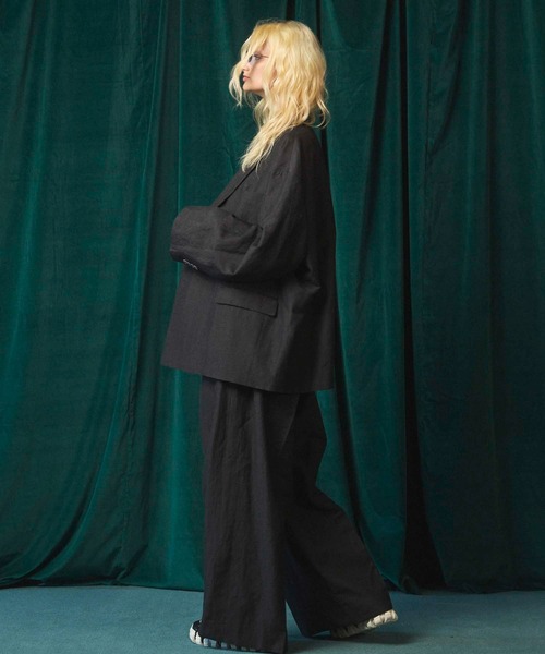 MAISON SPECIAL（メゾンスペシャル）の「《UNISEX》Wool Linen Prime-Over Set Up/ウールリネンプライムオーバーセットアップ【MAISON SPECIAL/メゾンスペシャル】（テーラードジャケット・メンズ・グレー/チャコールグレー/ブラック・2/1/0）」の15枚目の写真