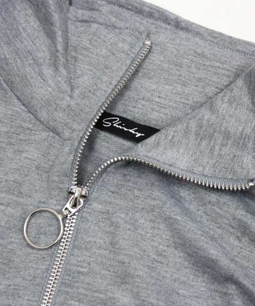 ZI-ON（ジーオン）の「メンズ ミニ裏毛無地ハーフZIP（スウェット・メンズ・ブラック/杢グレー/ヘザーチャコール/オートミール/ネイビー・M/L/XL）」の8枚目の写真