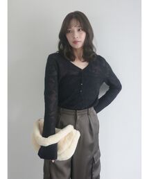 LAGUNAMOON | ヘアリージャガードニットプルオーバー(ニット/セーター)