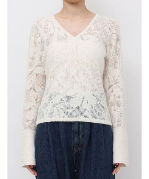 LAGUNAMOON（ラグナムーン）の「ヘアリージャガードニットプルオーバー（ニット/セーター・レディース・ホワイト/ブラウン/ブラック・FREE）」の21枚目の写真