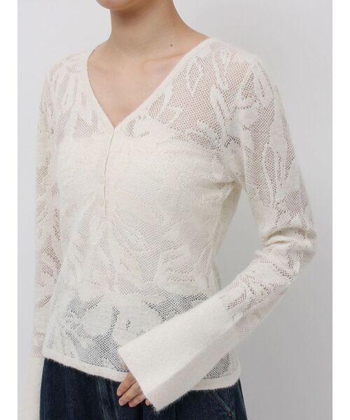 LAGUNAMOON（ラグナムーン）の「ヘアリージャガードニットプルオーバー（ニット/セーター・レディース・ホワイト/ブラウン/ブラック・FREE）」の17枚目の写真