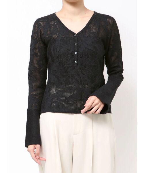 LAGUNAMOON（ラグナムーン）の「ヘアリージャガードニットプルオーバー（ニット/セーター・レディース・ホワイト/ブラウン/ブラック・FREE）」の10枚目の写真