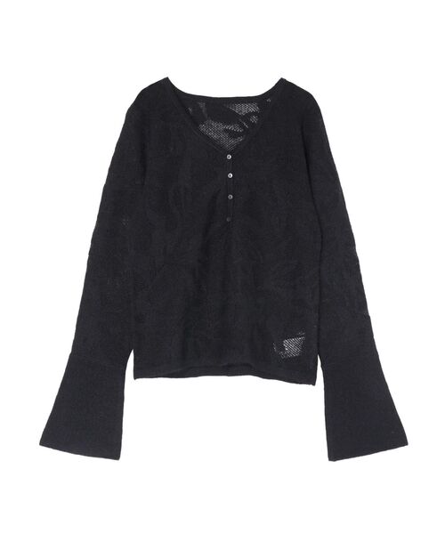 LAGUNAMOON（ラグナムーン）の「ヘアリージャガードニットプルオーバー（ニット/セーター・レディース・ホワイト/ブラウン/ブラック・FREE）」の7枚目の写真