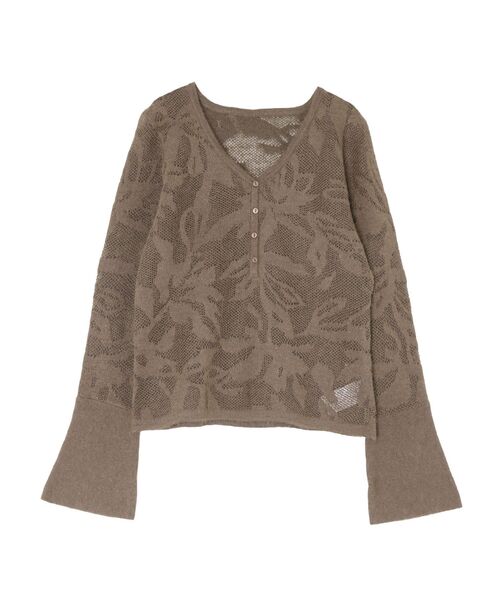 LAGUNAMOON（ラグナムーン）の「ヘアリージャガードニットプルオーバー（ニット/セーター・レディース・ホワイト/ブラウン/ブラック・FREE）」の6枚目の写真