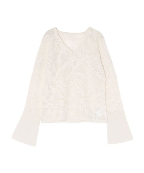 LAGUNAMOON（ラグナムーン）の「ヘアリージャガードニットプルオーバー（ニット/セーター・レディース・ホワイト/ブラウン/ブラック・FREE）」の5枚目の写真