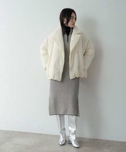 GALLEST（ギャレスト）の「パディングフォルムコート（その他アウター・レディース・オフホワイト/ブラック/ダークブラウン・34/38）」の4枚目の写真