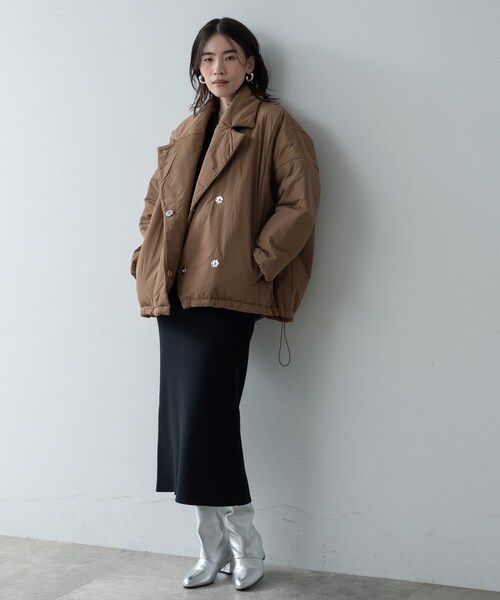 GALLEST（ギャレスト）の「パディングフォルムコート（その他アウター・レディース・オフホワイト/ブラック/ダークブラウン・34/38）」の8枚目の写真