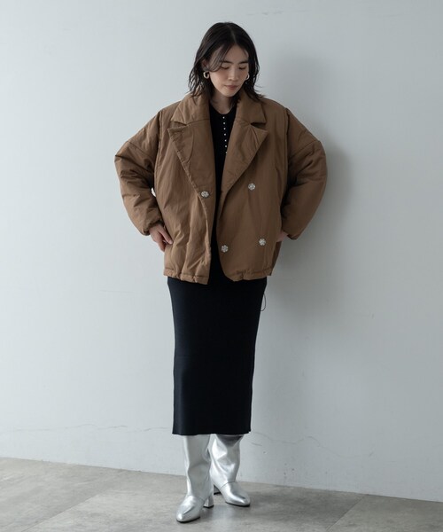 GALLEST（ギャレスト）の「パディングフォルムコート（その他アウター・レディース・オフホワイト/ブラック/ダークブラウン・34/38）」の9枚目の写真