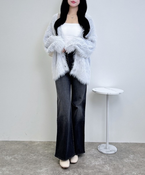 INGNI（イング）の「【WEB限定】フレアデニムパンツ（デニムパンツ・レディース・ブルー系その他/グレー/ブルー系その他4/インディゴブルー・S/M）」の10枚目の写真