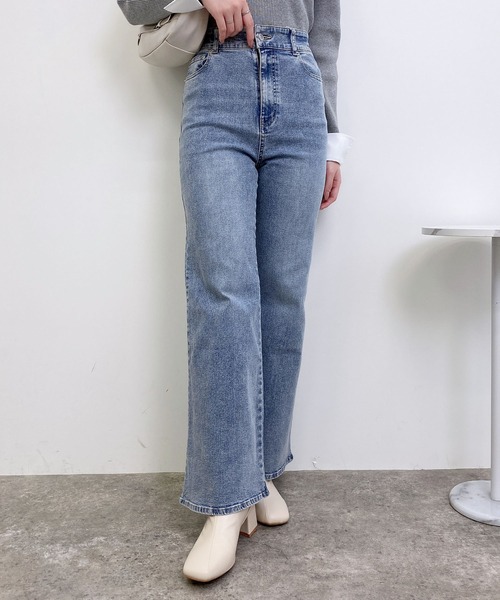 INGNI（イング）の「【WEB限定】フレアデニムパンツ（デニムパンツ・レディース・ブルー系その他/グレー/ブルー系その他4/インディゴブルー・S/M）」の8枚目の写真