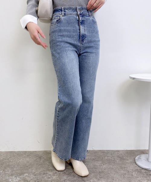 INGNI（イング）の「【WEB限定】フレアデニムパンツ（デニムパンツ・レディース・ブルー系その他/グレー/ブルー系その他4/インディゴブルー・S/M）」の5枚目の写真