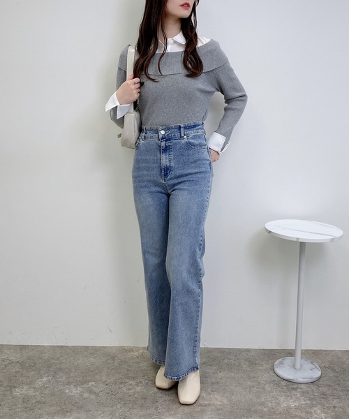 INGNI（イング）の「【WEB限定】フレアデニムパンツ（デニムパンツ・レディース・ブルー系その他/グレー/ブルー系その他4/インディゴブルー・S/M）」の16枚目の写真