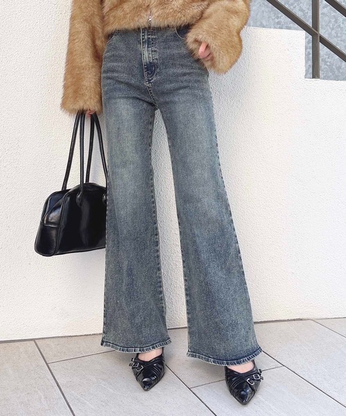 INGNI（イング）の「【WEB限定】フレアデニムパンツ（デニムパンツ・レディース・ブルー系その他/グレー/ブルー系その他4/インディゴブルー・S/M）」の21枚目の写真