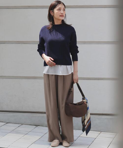 grove（グローブ）の「きれい見えとリラックス感を両立。秋の大人カジュアルに効くイージーパンツ（その他パンツ・レディース・ブラック/ブラウン系/チャコールグレー・02/03/05/04/01）」の16枚目の写真