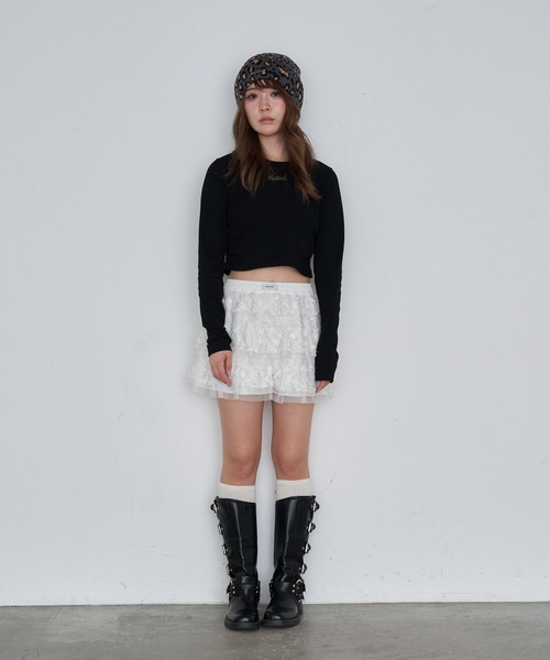 RAY CASSIN（レイカズン）の「ラインストーンロゴチビロンT（Tシャツ/カットソー・レディース・アイボリー/ブラック/チャコールグレー/ブラウン系その他2・FREE）」の12枚目の写真