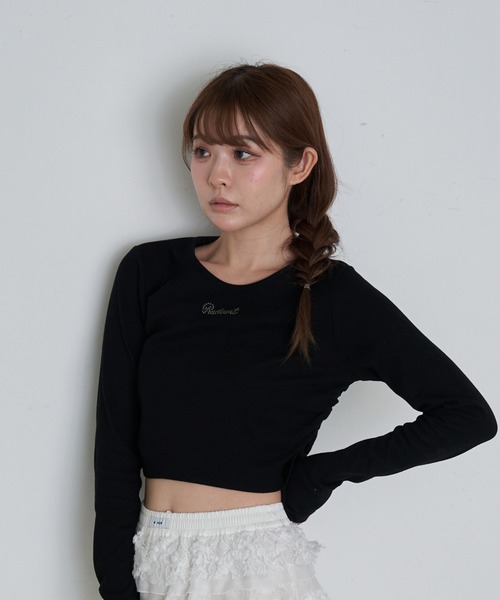 RAY CASSIN（レイカズン）の「ラインストーンロゴチビロンT（Tシャツ/カットソー・レディース・アイボリー/ブラック/チャコールグレー/ブラウン系その他2・FREE）」の13枚目の写真