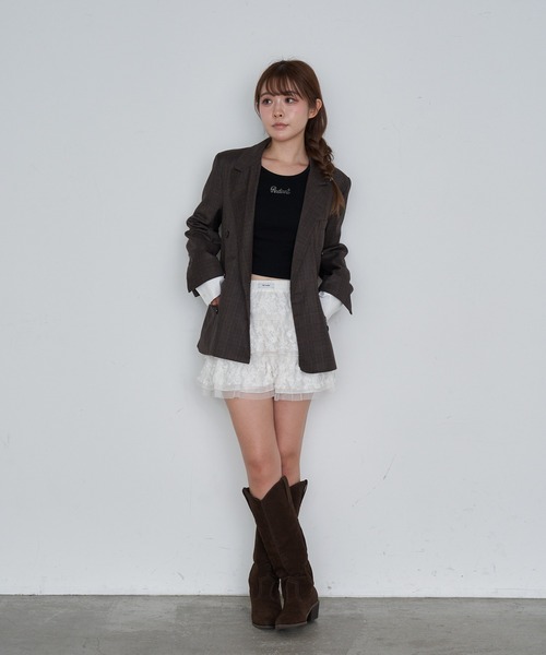 RAY CASSIN（レイカズン）の「ラインストーンロゴチビロンT（Tシャツ/カットソー・レディース・アイボリー/ブラック/チャコールグレー/ブラウン系その他2・FREE）」の19枚目の写真