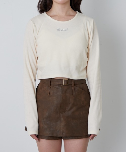 RAY CASSIN（レイカズン）の「ラインストーンロゴチビロンT（Tシャツ/カットソー・レディース・アイボリー/ブラック/チャコールグレー/ブラウン系その他2・FREE）」の20枚目の写真