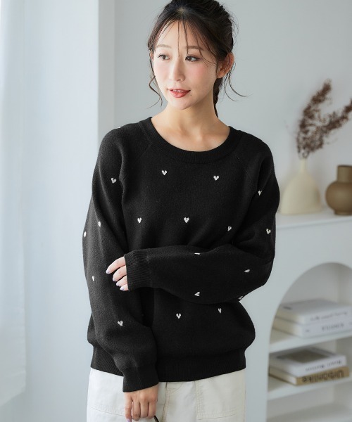 SMILE LAND（スマイルランド）の「＜大きいサイズ＞もちもち素材毎日ジャガードニット（ニット/セーター・レディース・ブラック系/グレー系/ネイビー系・L～LL/3L～4L/5L～6L）」の2枚目の写真