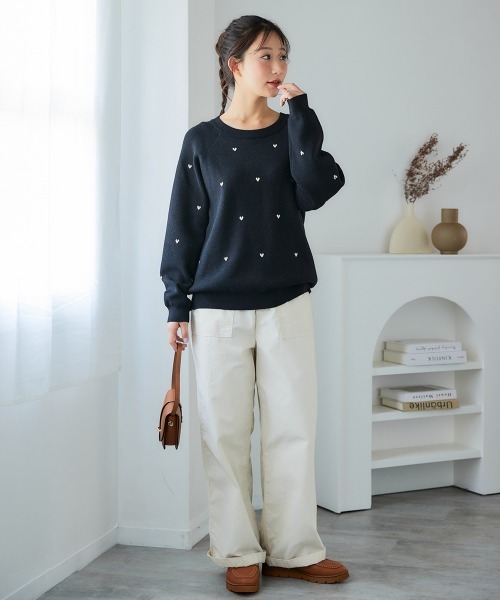 SMILE LAND（スマイルランド）の「＜大きいサイズ＞もちもち素材毎日ジャガードニット（ニット/セーター・レディース・ブラック系/グレー系/ネイビー系・L～LL/3L～4L/5L～6L）」の8枚目の写真