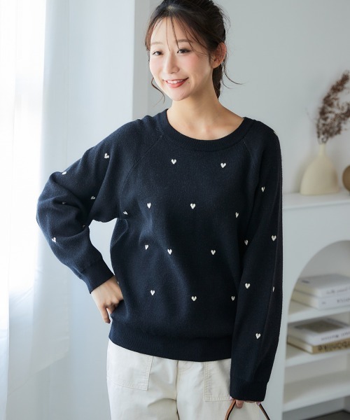 SMILE LAND（スマイルランド）の「＜大きいサイズ＞もちもち素材毎日ジャガードニット（ニット/セーター・レディース・ブラック系/グレー系/ネイビー系・L～LL/3L～4L/5L～6L）」の9枚目の写真