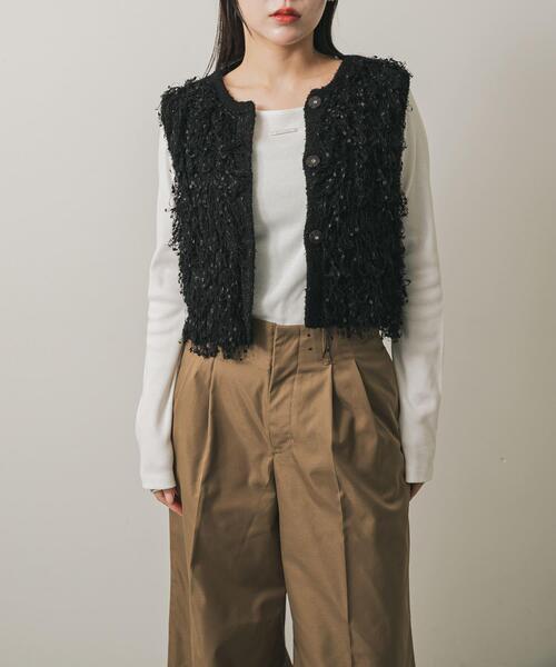 SENSE OF PLACE by URBAN RESEARCH（センスオブプレイスバイアーバンリサーチ）の「プレートツキバレエネックトップ（Tシャツ/カットソー・レディース・ピンク/オフホワイト/チャコールグレー・ONE）」の2枚目の写真