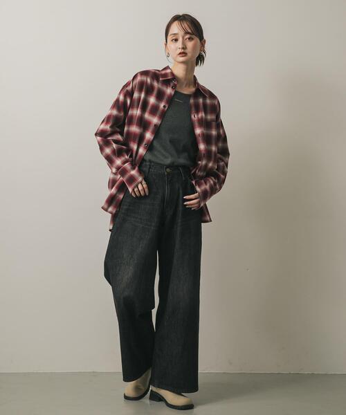 SENSE OF PLACE by URBAN RESEARCH（センスオブプレイスバイアーバンリサーチ）の「プレートツキバレエネックトップ（Tシャツ/カットソー・レディース・ピンク/オフホワイト/チャコールグレー・ONE）」の6枚目の写真