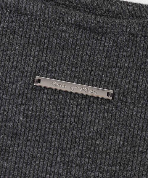 SENSE OF PLACE by URBAN RESEARCH（センスオブプレイスバイアーバンリサーチ）の「プレートツキバレエネックトップ（Tシャツ/カットソー・レディース・ピンク/オフホワイト/チャコールグレー・ONE）」の8枚目の写真